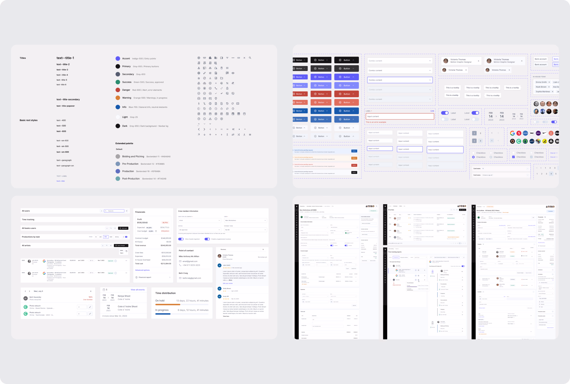 Shared UI patterns used to bring consistency to a suite that kept expanding module by module.